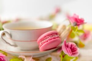 macaroons, tea, sweetness