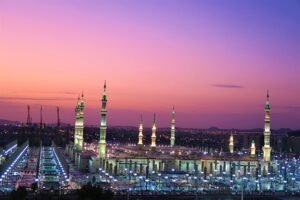 mosque, masjid al nabawi, sunrise