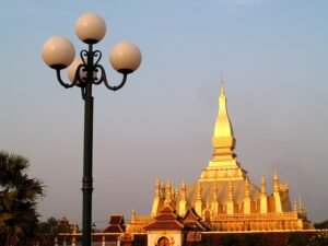 golden pagoda, pagoda, wat pha-that luang