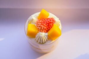 Close-up of Mousse Dessert with Fruits