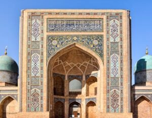 Ornamented Wall of Barakhan Madrasah in Uzbekistan