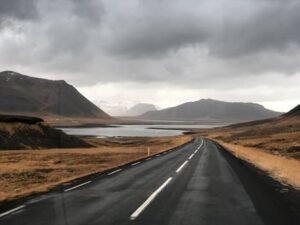 Mountain road in Iceland