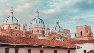 Domes of New Cathedral of Cuenca in Equador