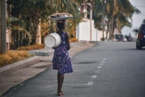 Liberian girl selling