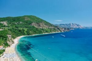 Birds Eye View of Jaz Beach, Montenegro