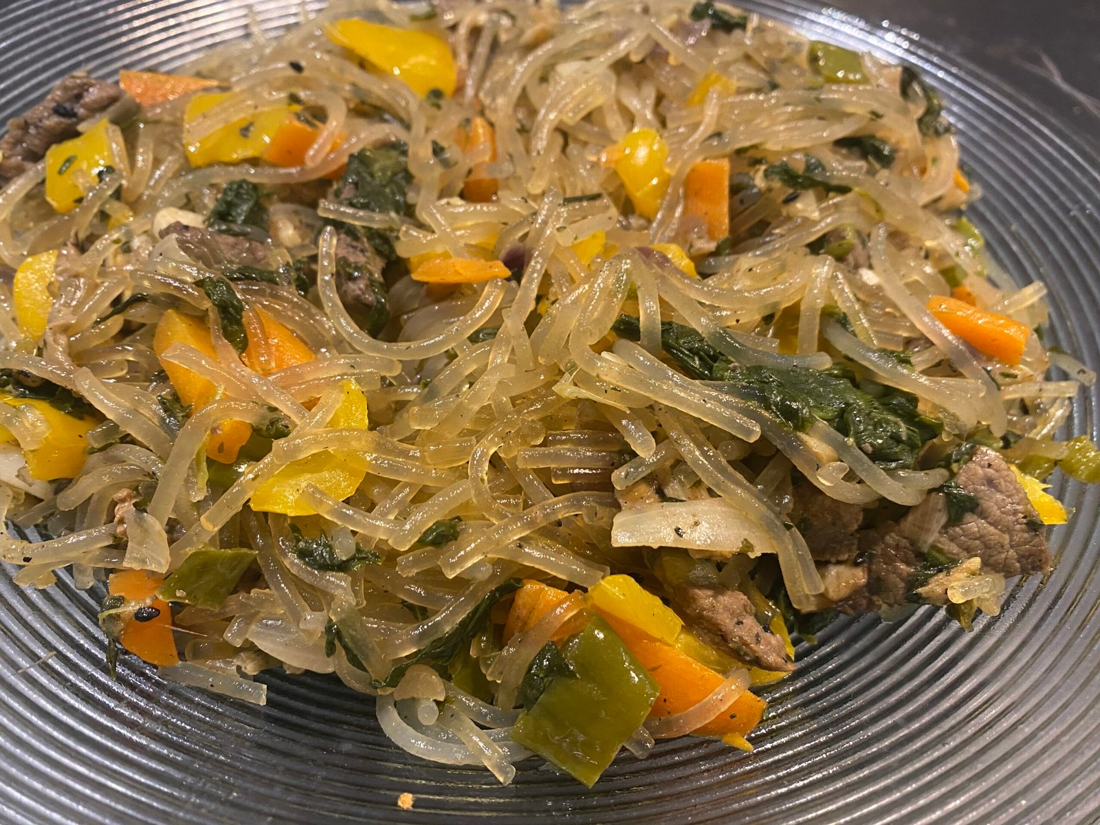 Japchae ( nouilles sautées de patates douces, corée)