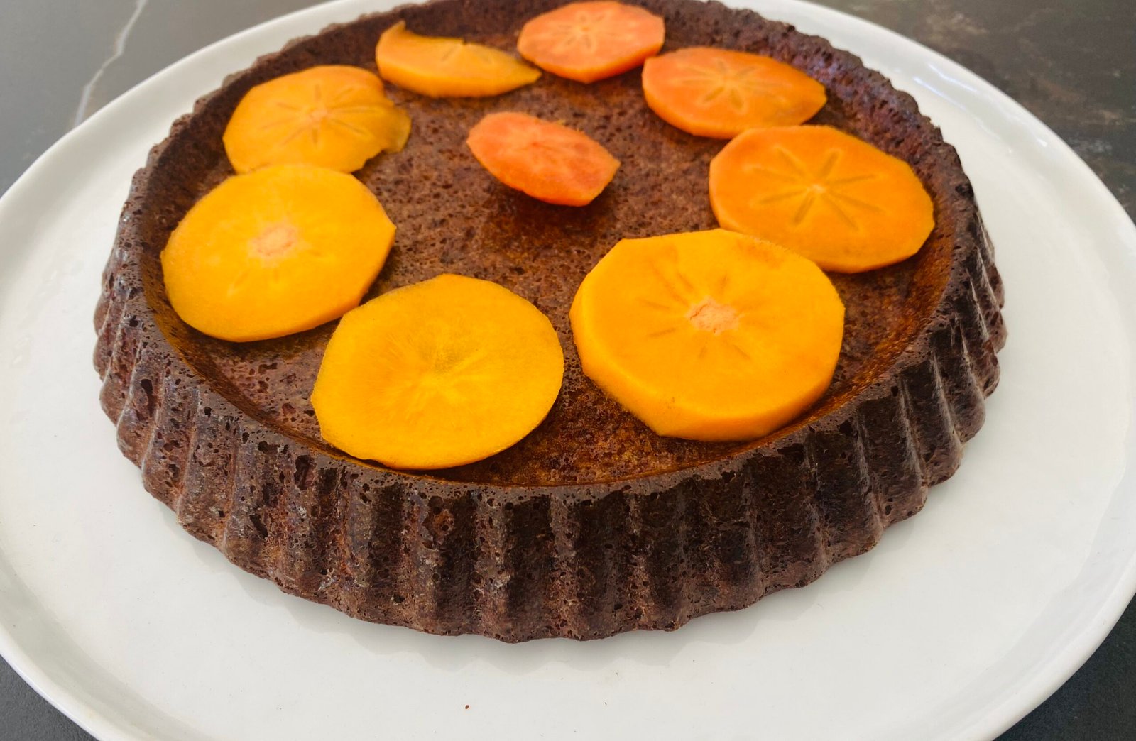 Persimmon and almond cake, Greece