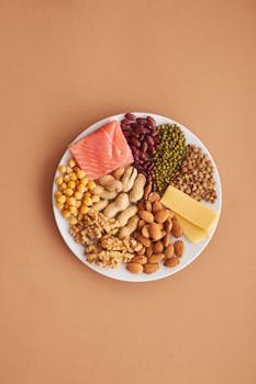 Healthy Food Ingredients on a Ceramic Plate