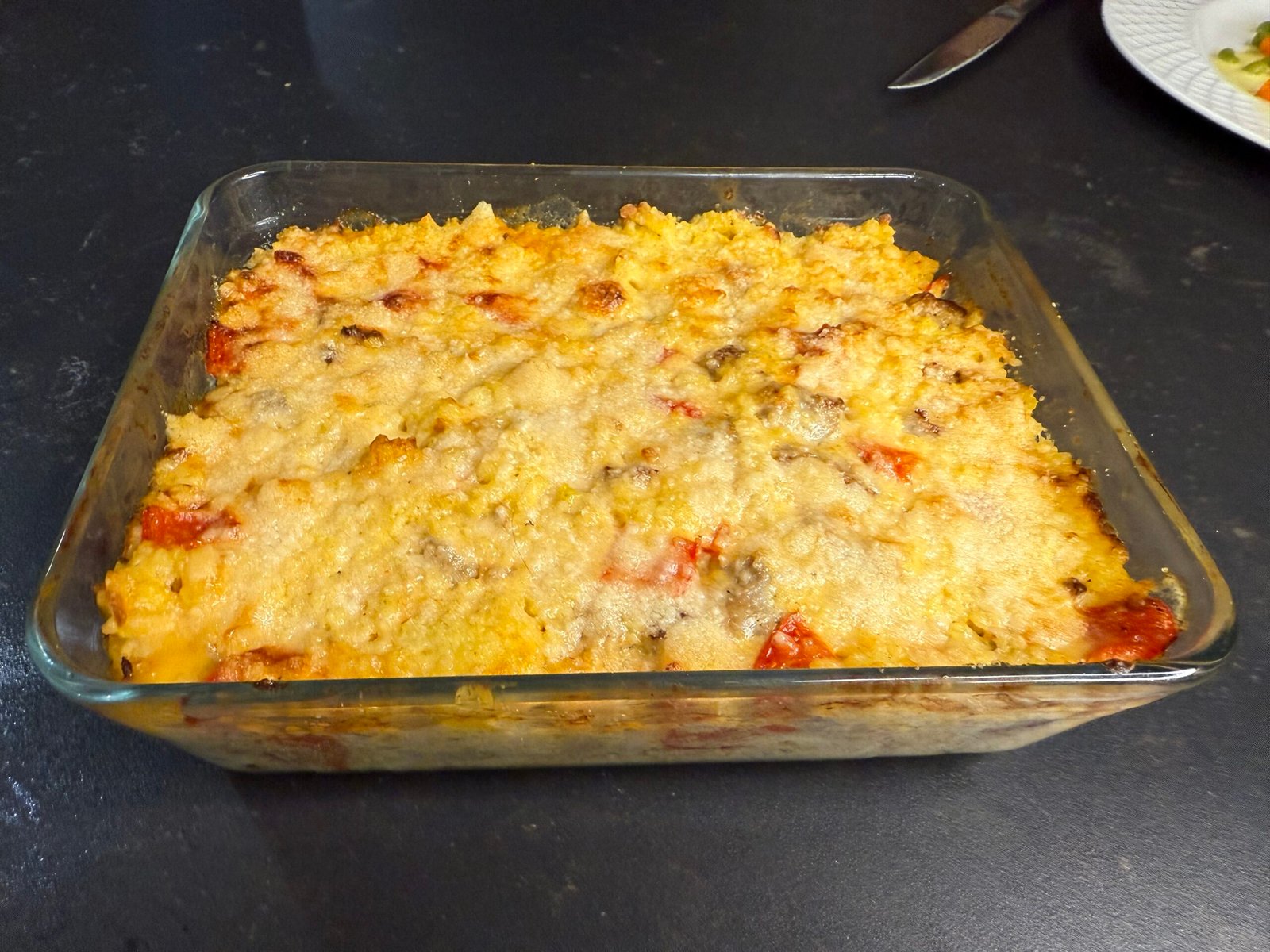 Quinoa gratin with gluten-free sausages, South America