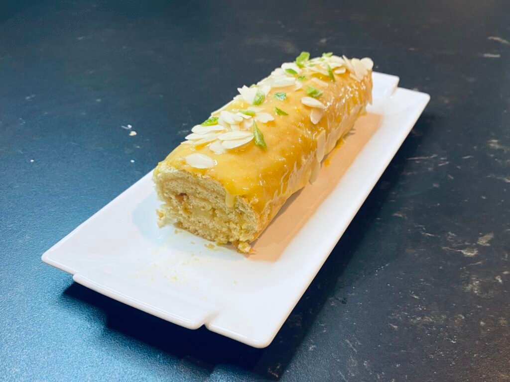 Bûche amande, citron, gingembre