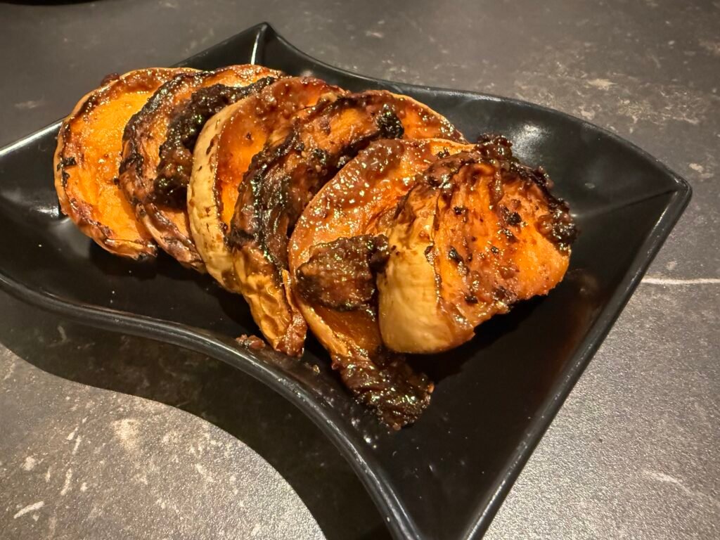 Butternut squash with miso and sesame, Japan