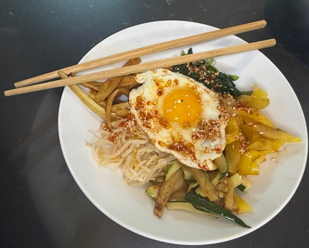 Gluten-free vegetarian Korean bibimbap