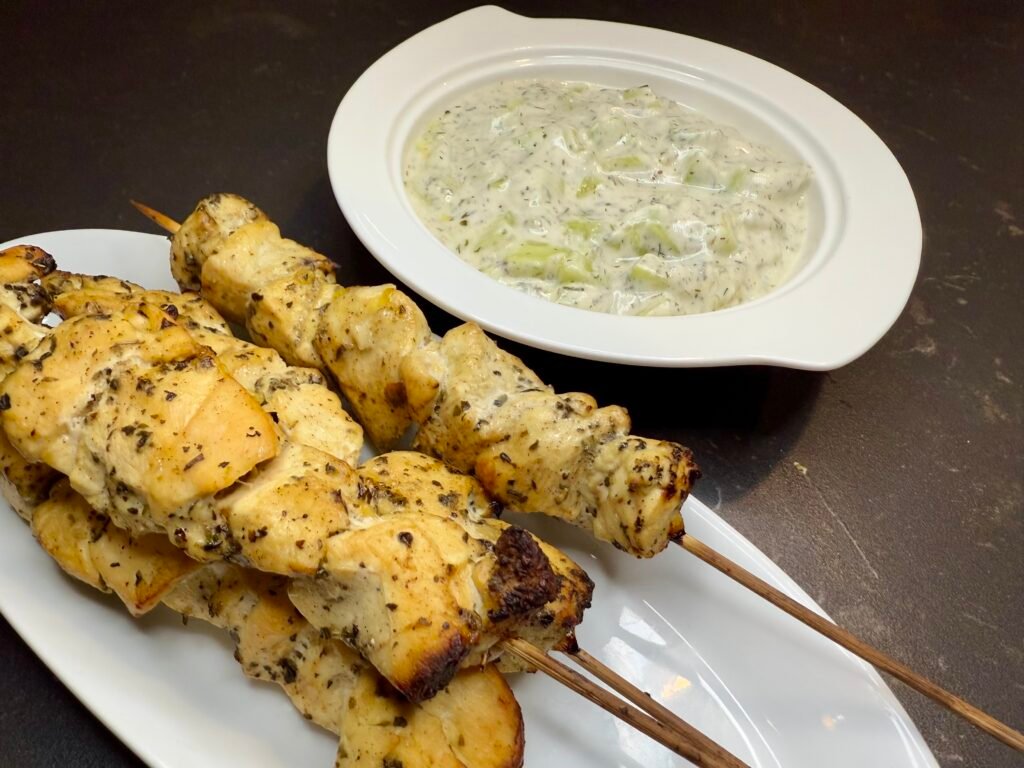 Brochettes grecques de poulet (Souvlaki)