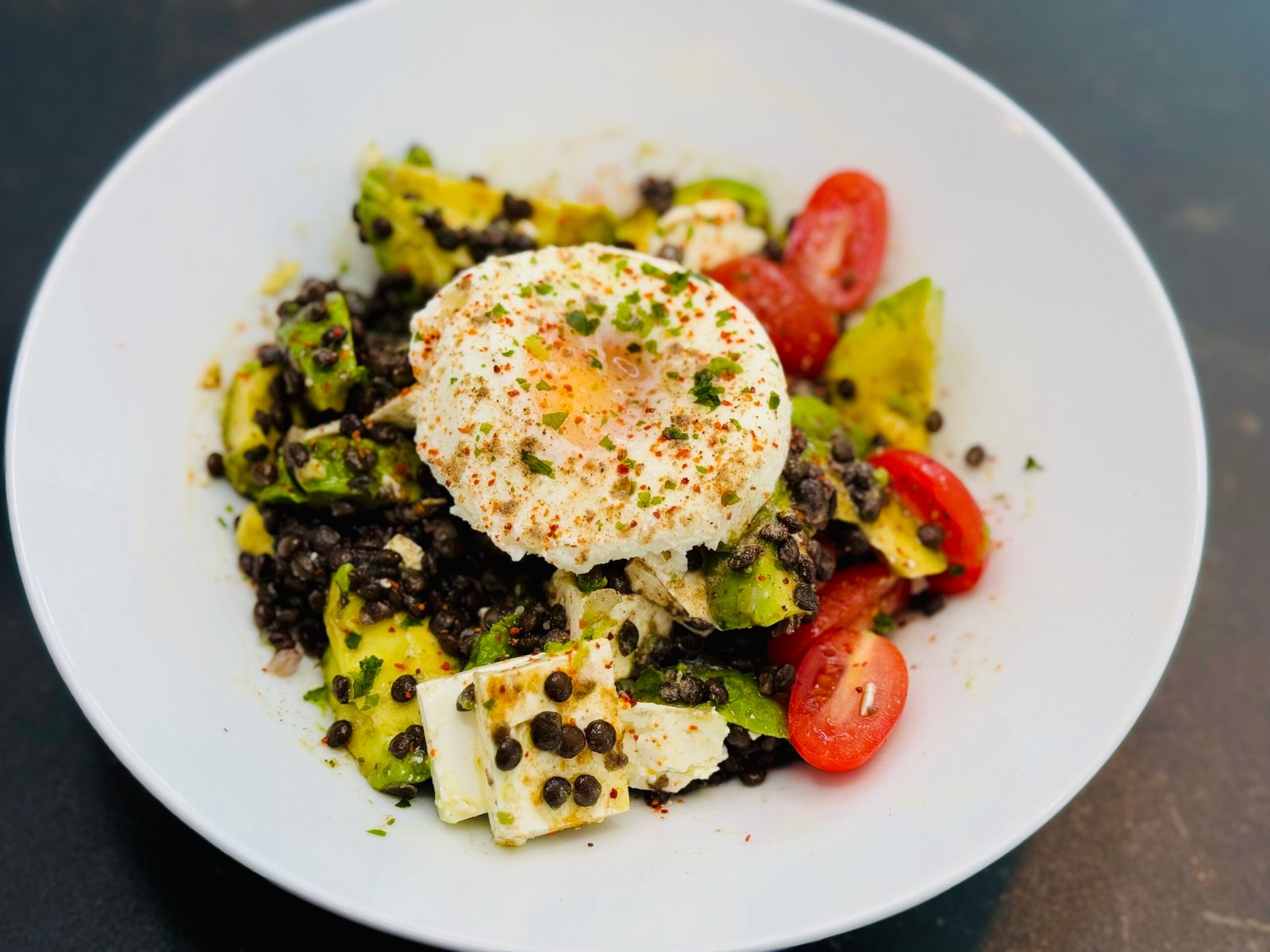 Beluga lentil salad