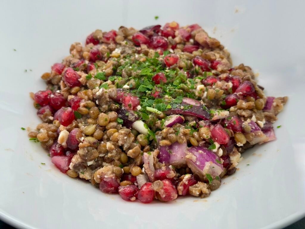 Granada lentil salad, Middle East