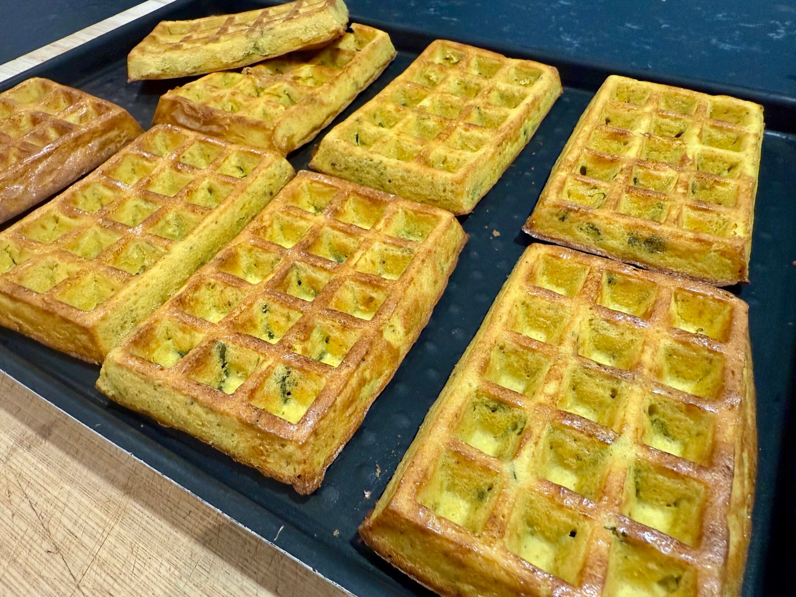 Gaufres salées aux lentilles corail,, sans gluten