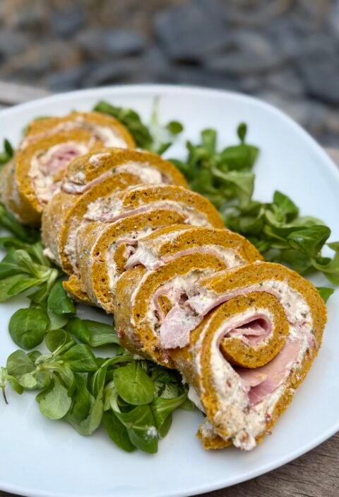 Roulé de carottes au jambon, sans gluten