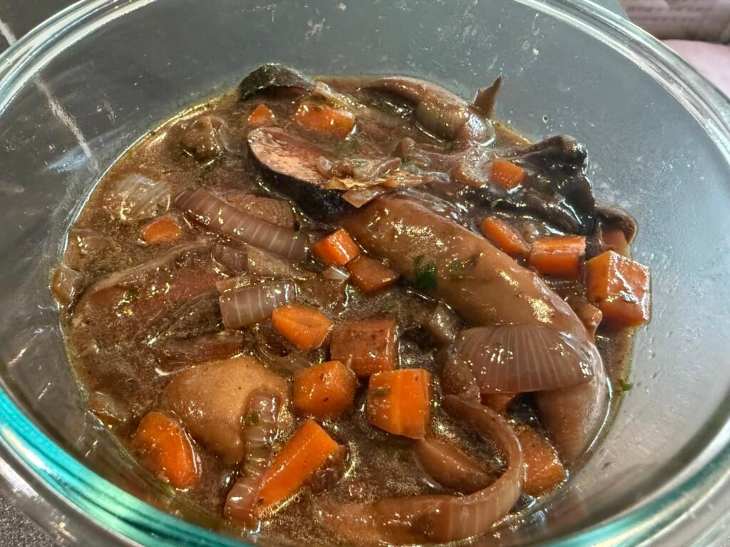 Champignons langue de boeuf mijotés