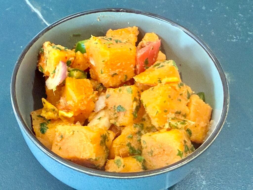 spicy sweet potato salad, India