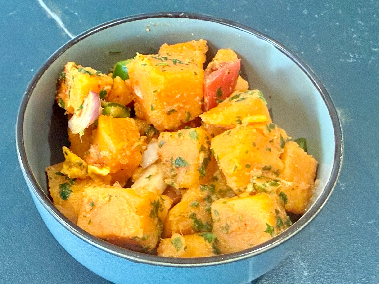 spicy sweet potato salad, India